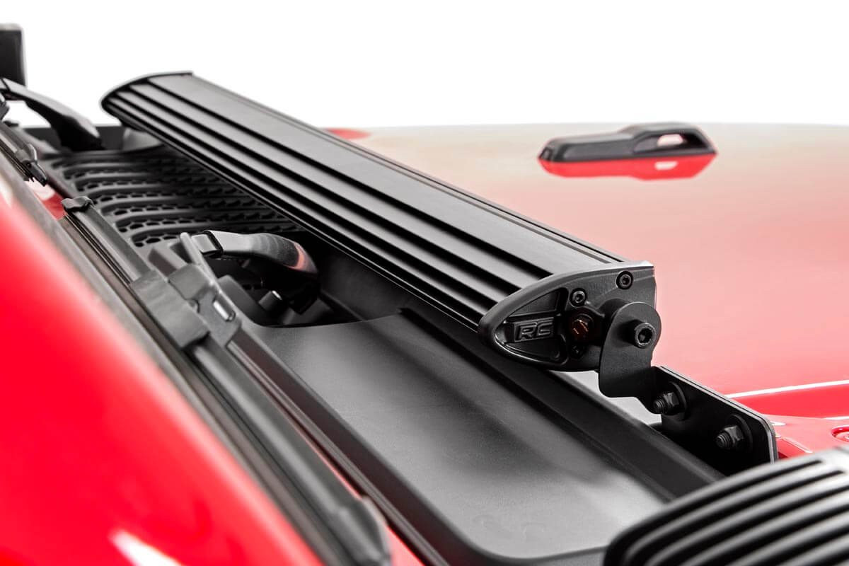 Rough Country - LED Light Kit - Hood Mount - 30 in. Black Single Row - Jeep Gladiator JT/Wrangler JL (18-25) - 70054