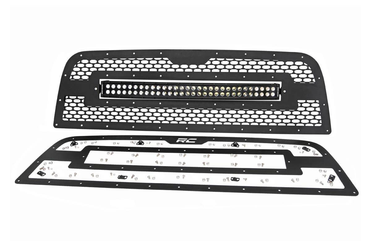 Rough Country - Mesh Grille - 30 in. Dual Row LED - Black - Ram 2500/3500 2WD/4WD (2013-2018) - 70152
