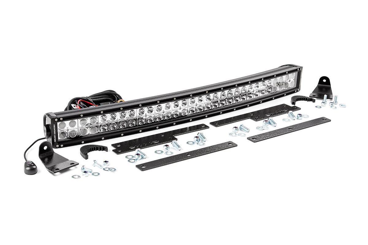 Rough Country - LED Light Kit - Behind Grille Mount - 30 in. Black Dual Row - White DRL - Chevy Silverado 1500 (14-15) - 70624