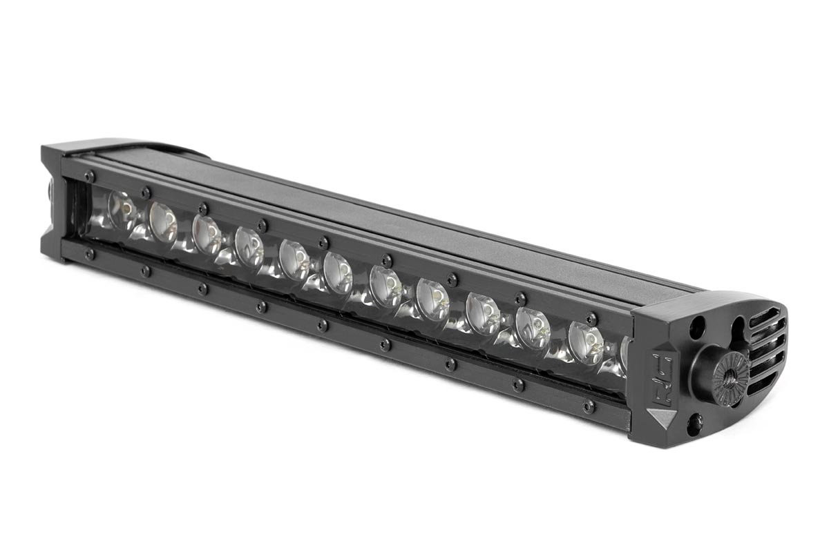 Rough Country - 12 Inch Black Series LED Light Bar - Single Row - Cool White DRL - 70712BLDRL