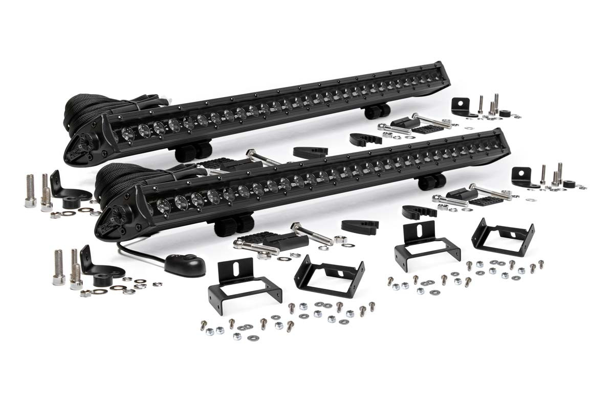 Rough Country - LED Light Kit - Grill Mount - 30 in. Black Single Row Pair - Ford F-250/F-350 Super Duty (11-16) - 70771