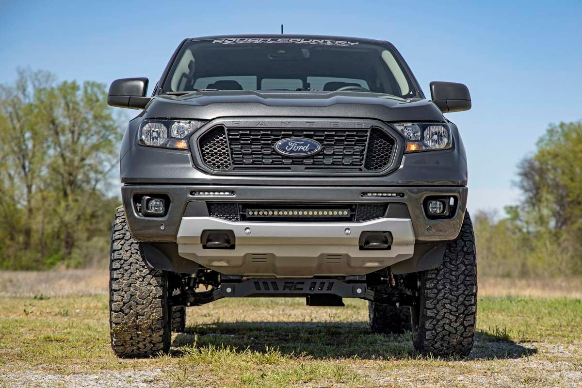 Rough Country - LED Light Kit - Bumper Mount - 6 in. Black Slimline Pair - Ford Ranger (19-23) - 70829