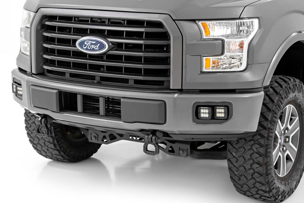 Rough Country - LED Light Kit - Fog Mount - Dual 2 in. Black Pairs - Flood - Ford F-150 (15-17) - 70833