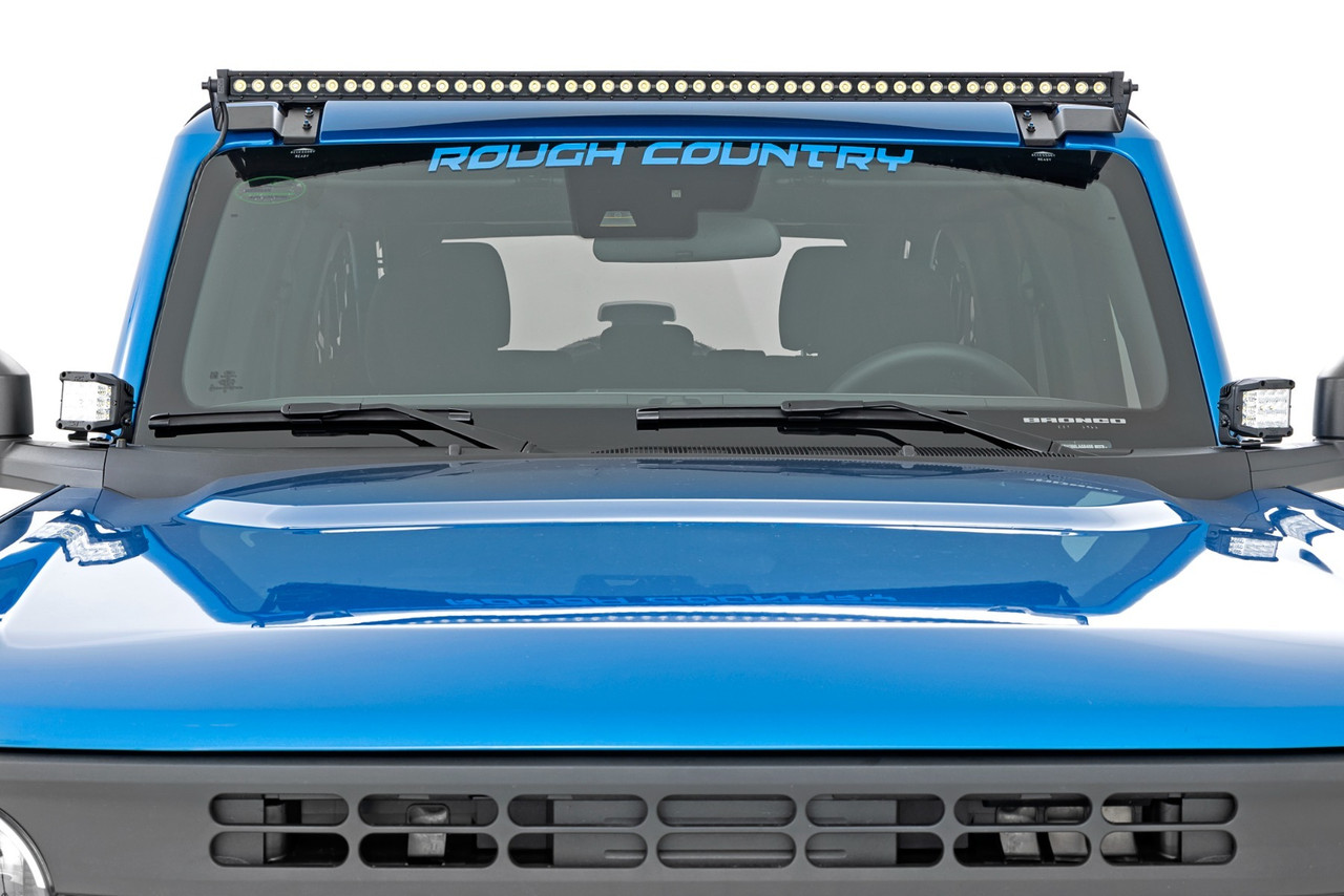 Rough Country - LED Light Kit - Ditch Mount - 2 in. Black Pair - Spot Pattern - Ford Bronco (21-25) - 71047
