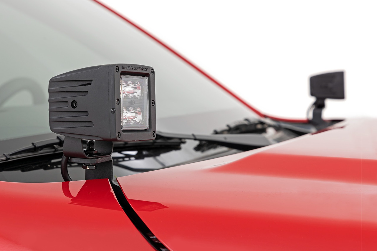 Rough Country - LED Light Kit - Ditch Mount - 2 in. Black Pair - Flood - Nissan Frontier (22-25) - 71065