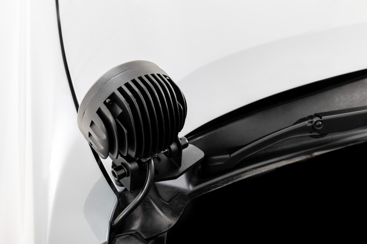 Rough Country - LED Light Kit - Ditch Mount - 2 in. Black Pair - White DRL - Toyota Tacoma (16-23) - 71082