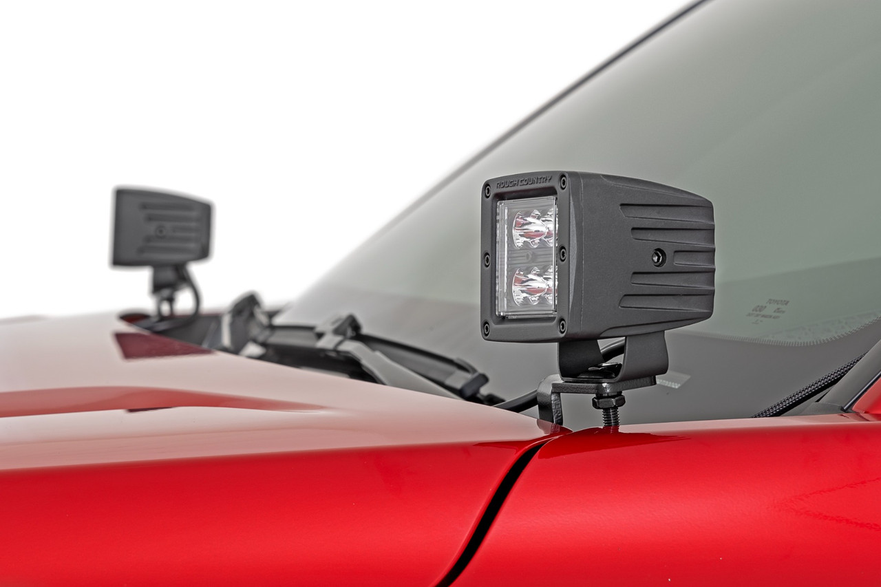 Rough Country - LED Light Kit - Ditch Mount - 2 in. Black Pair - Spot - Toyota Tacoma (24-25) - 72101