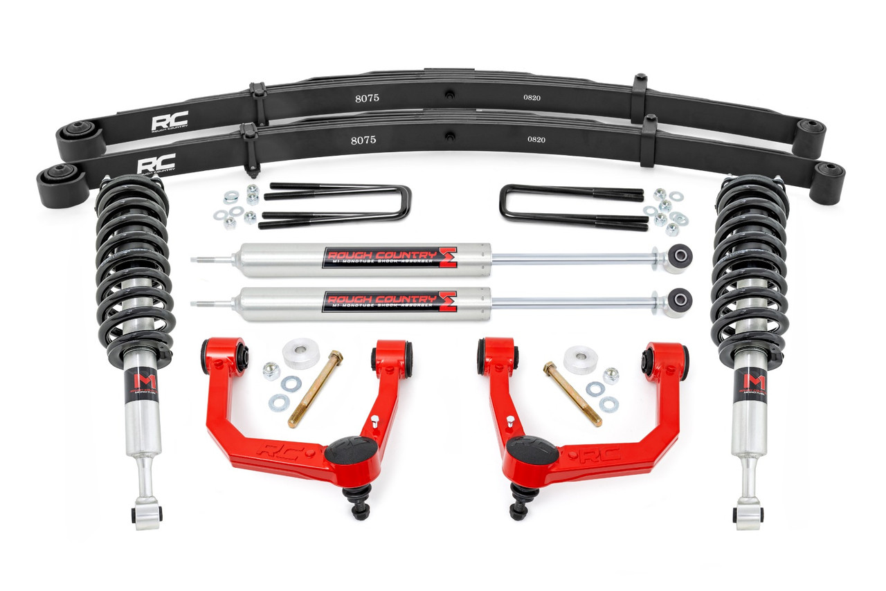 Rough Country - 3.5 Inch Lift Kit - Red UCA - M1 Struts - Toyota Tacoma 2WD/4WD (2005-2023) - 74241RED
