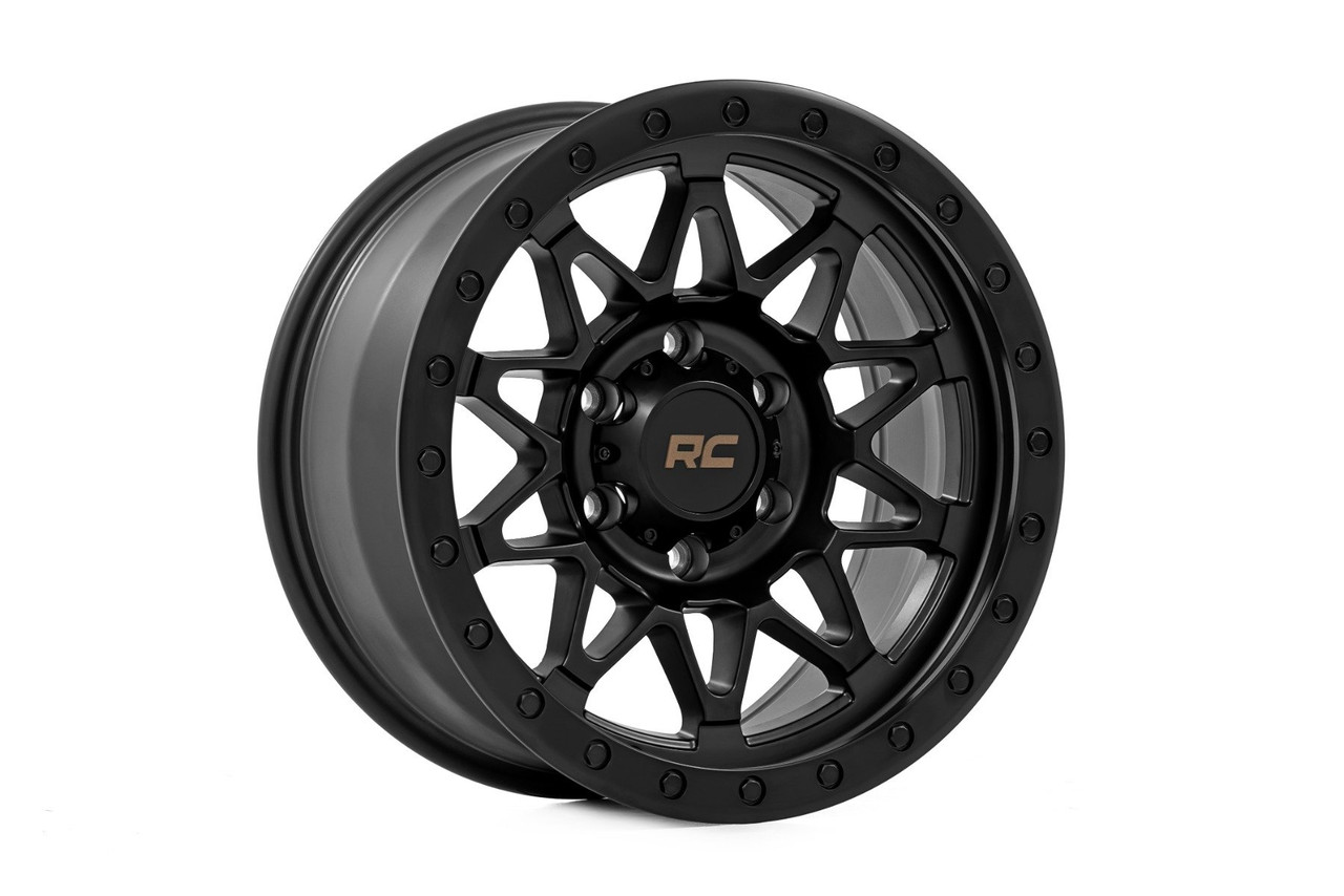 Rough Country - Rough Country 78 Series Wheel/Simulated Beadlock/Black/18x9/5x5/-12mm - 78181218B