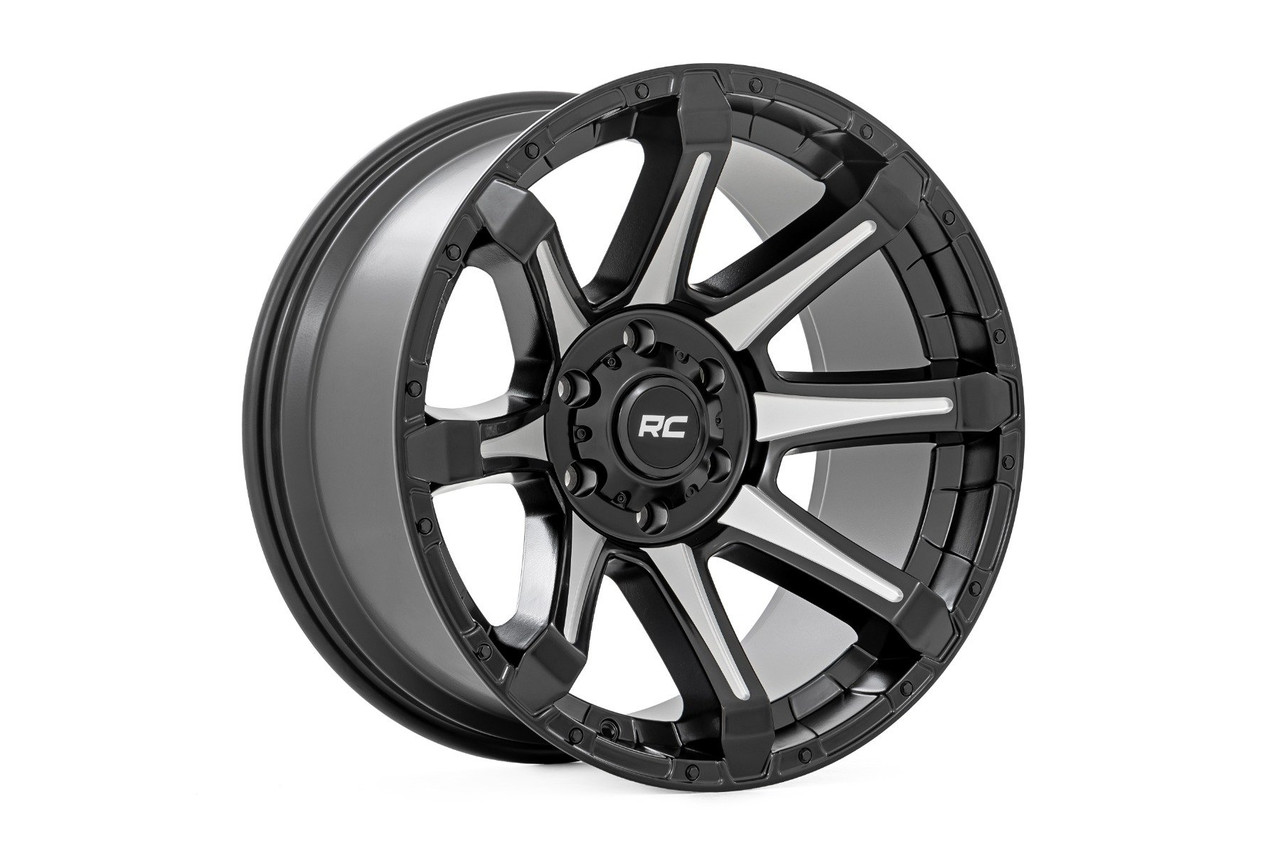 Rough Country - Rough Country 81 Series Wheel/One-Piece/Semi Gloss Black w/machined spokes/20x9/5x5.5/0mm - 81200914M