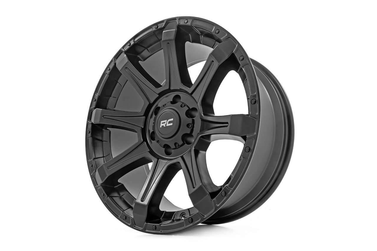 Rough Country - Rough Country 81 Series Wheel/One-Piece/Semi Gloss Black/20x10/6x5.5/-25mm - 81202412