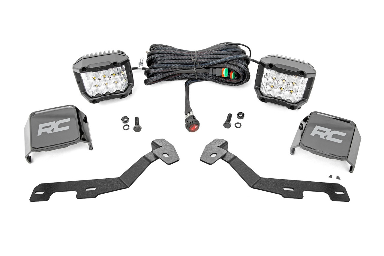 Rough Country - LED Light Kit - Ditch Mount - 3 in. OSRAM - Wide - Ram 1500 2WD/4WD (2019-2025) - 82293