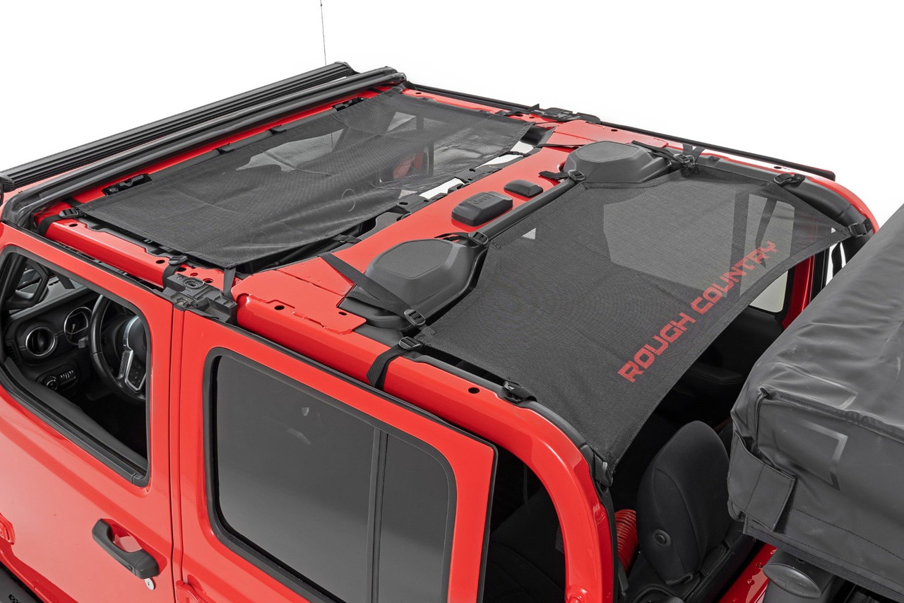 Rough Country - Mesh Bikini Top Plus - Black - Jeep Gladiator JT 4WD (2020-2024) - 85118