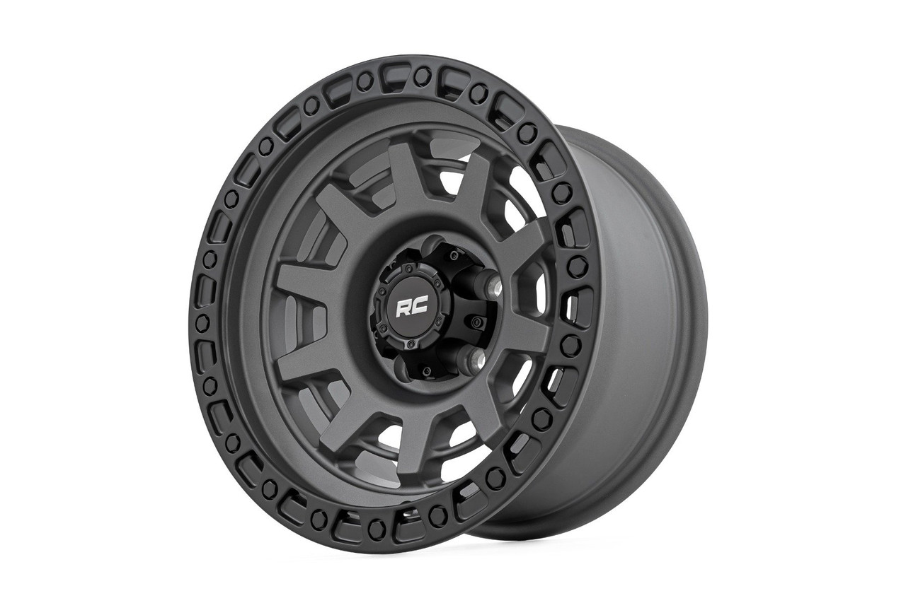 Rough Country - Rough Country 85 Series Wheel/One-Piece/Gunmetal Gray/Black/15x8/5x4.5/-19mm - 85150813