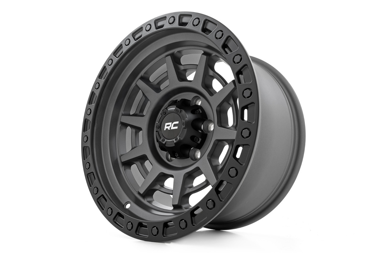 Rough Country - Rough Country 85 Series Wheel/Simulated Beadlock/Gunmetal Gray/Black/17x9/5x5.5/-0mm - 85170014A