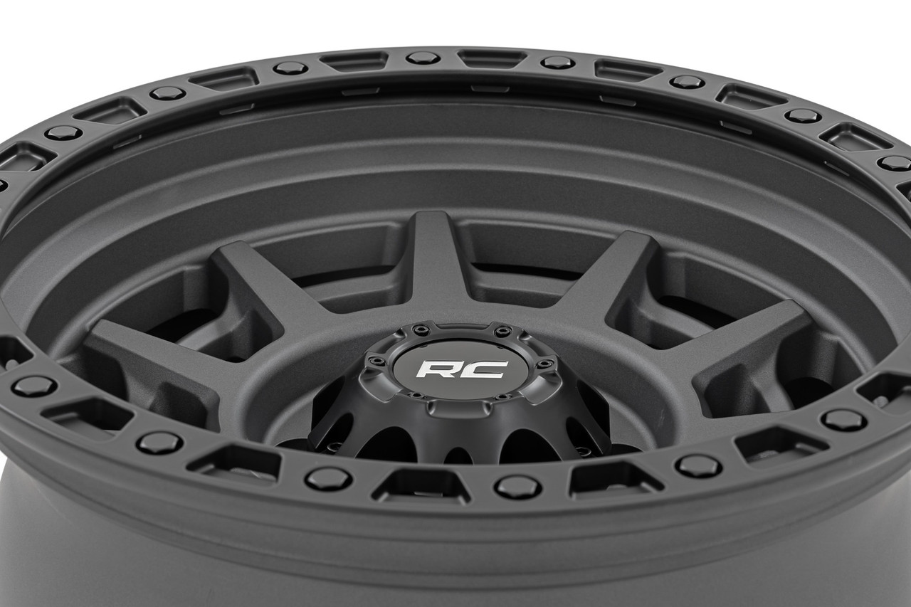 Rough Country - Rough Country 85 Series Wheel/Simulated Beadlock/Gunmetal Gray/Black/17x9/8x170/-12 - 85171211A