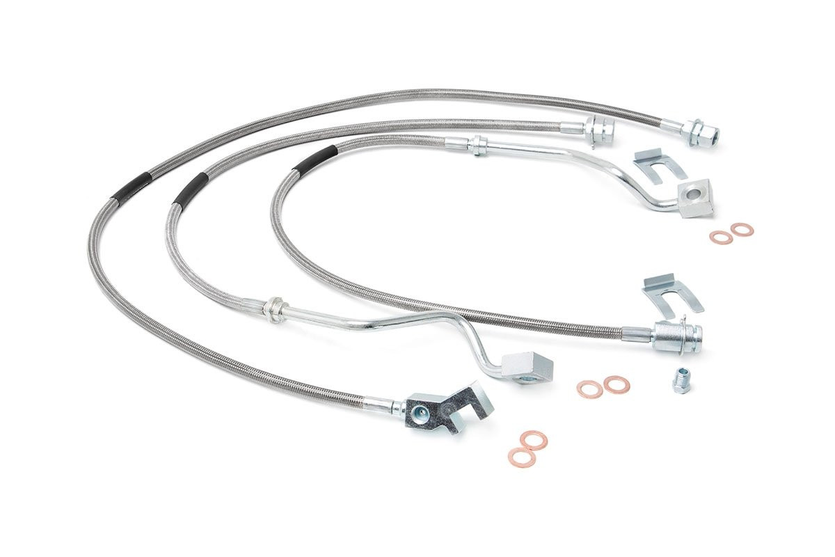 Rough Country - Brake Lines - Stainless - FR & RR - 4-6 Inch Lift - Ford F-250/F-350 Super Duty (99-04) - 89717