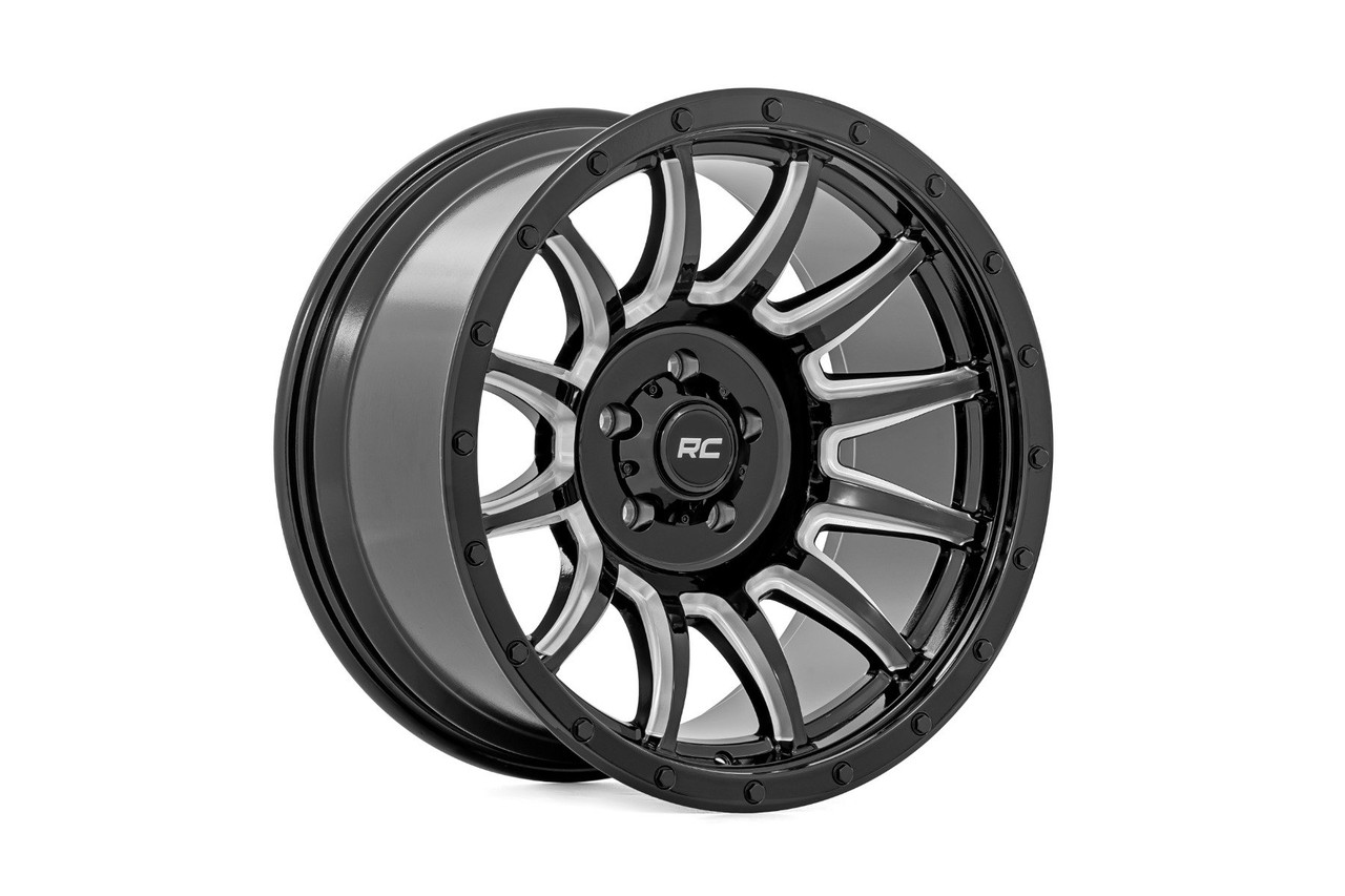 Rough Country - Rough Country 90 Series Wheel/One-Piece/Gloss Black w/machined spokes/20x9/6x5.5/0mm - 90200912M