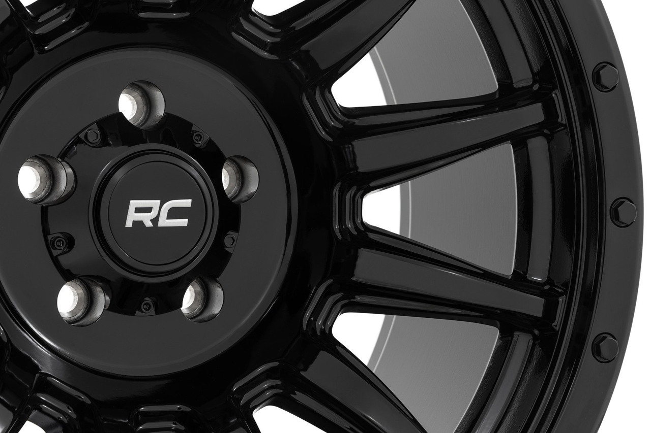 Rough Country - Rough Country 90 Series Wheel/One-Piece/Gloss Black/20x10/6x5.5/-19mm - 90201812B