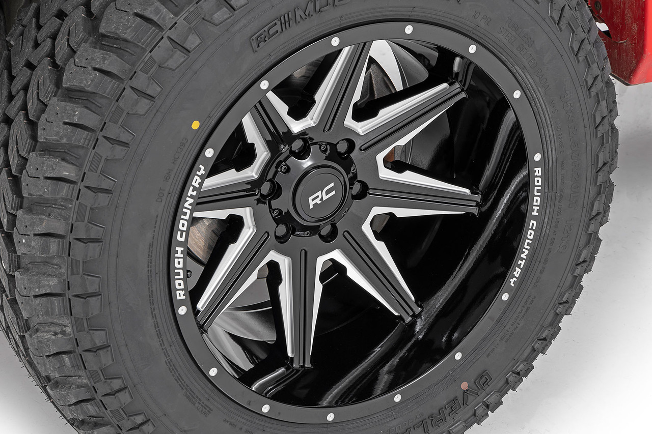 Rough Country - Rough Country 91M Series Wheel/One-Piece/Gloss Black/20x12/6x5.5/-44mm - 91201212M
