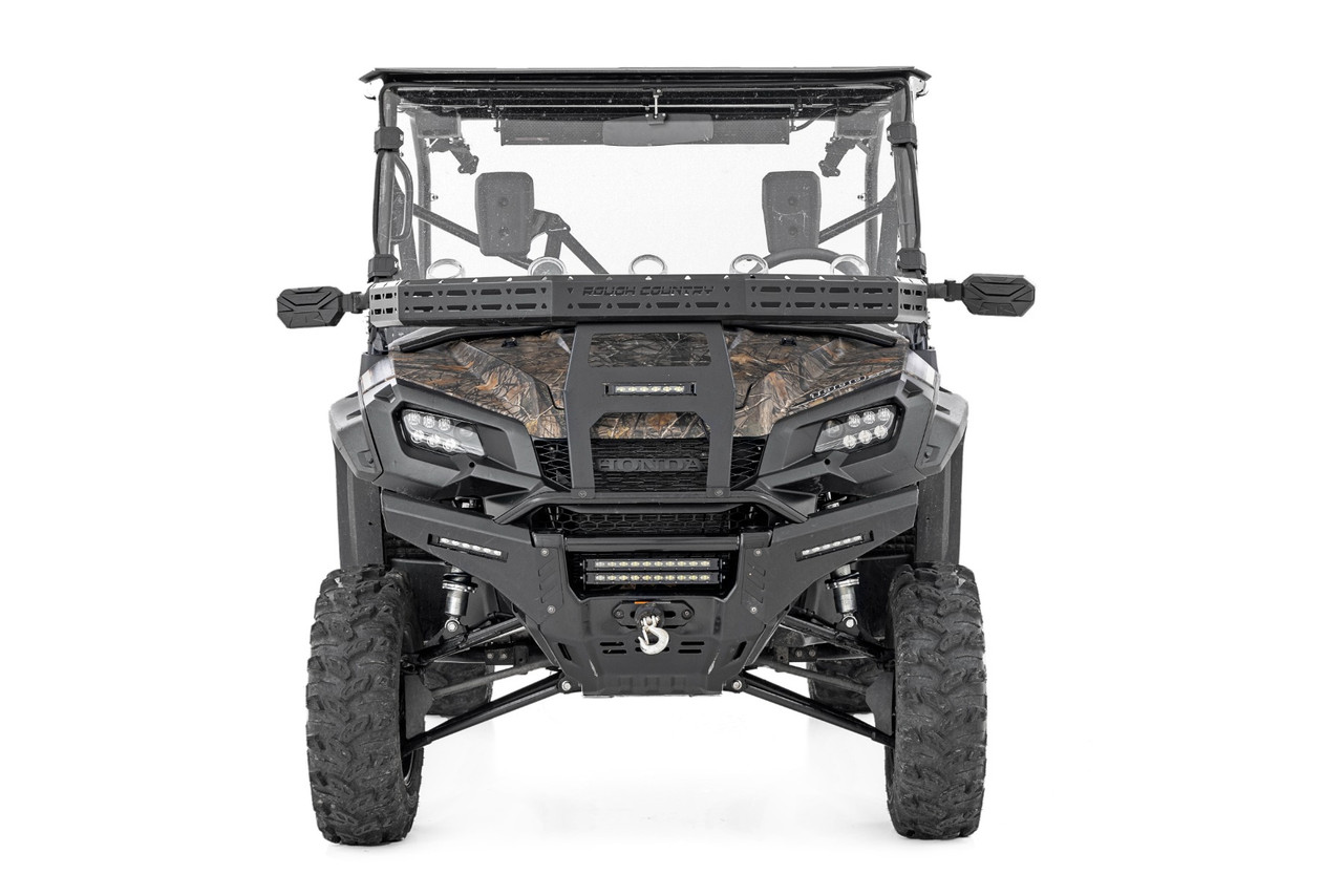 Rough Country - Front Cargo Rack -Black Series LED - 6 in. Light - Slim Line - Honda Pioneer 1000 - 92059