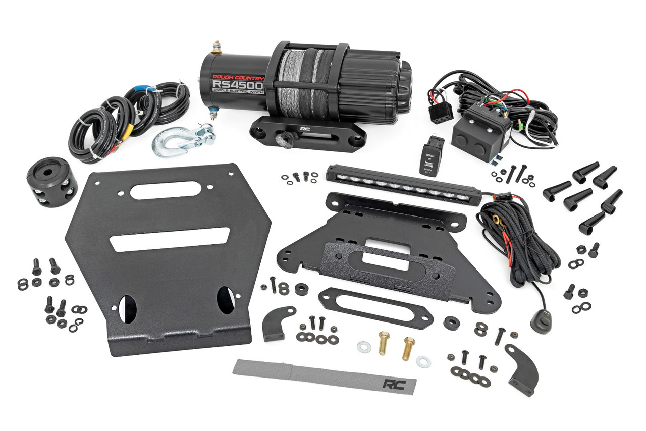 Rough Country - LED Light - Winch Mount - RS4500S - 10 in. Black Slimline - Polaris RZR Pro R - 92063