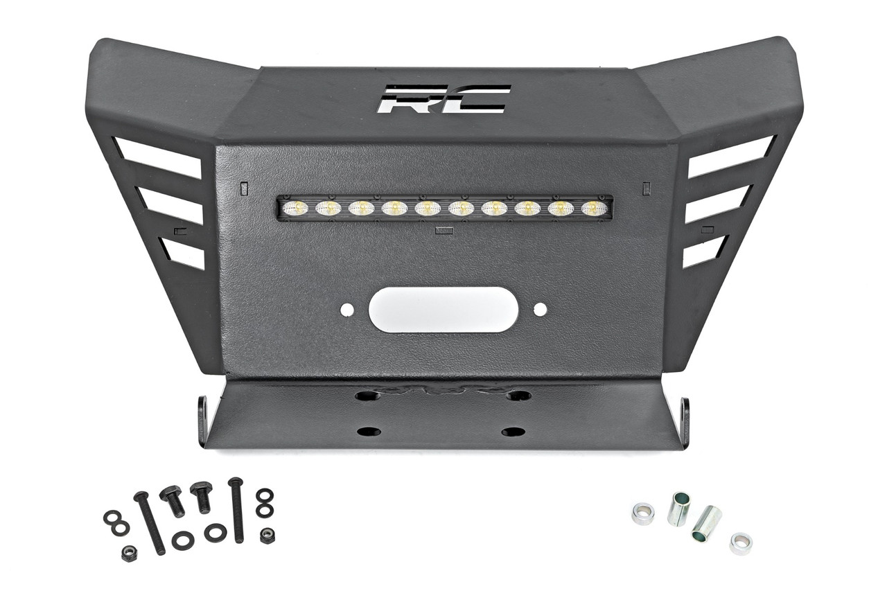 Rough Country - Winch Plate - 10 in. Black Slimline - Honda Pioneer 520 - 92078