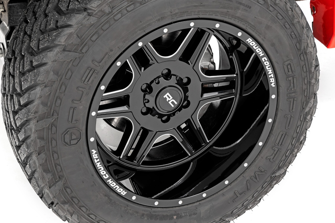 Rough Country - Rough Country 92 Series Wheel/Machined One-Piece/Gloss Black/20x12/8x6.5/-44mm - 92201210