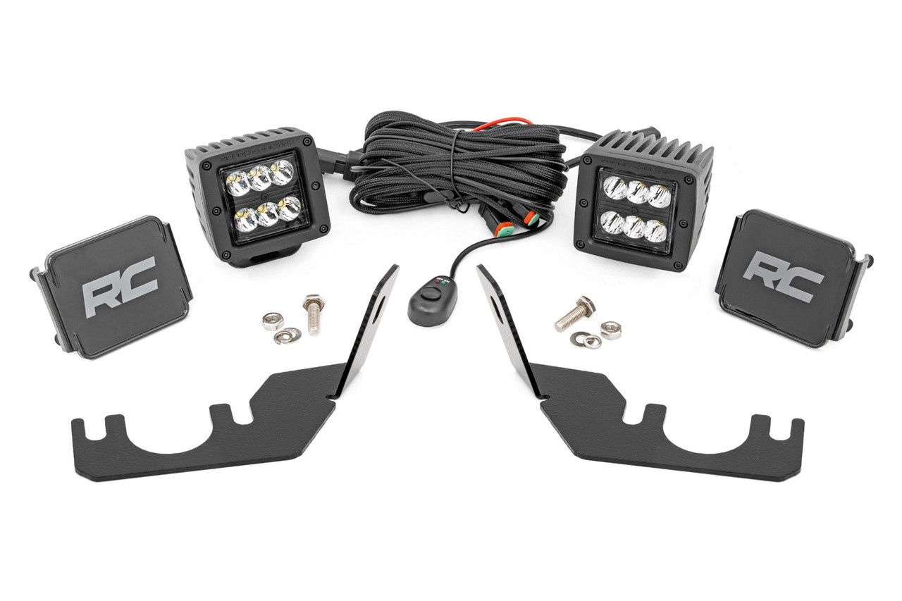 Rough Country - LED Light - Rear Mount - 2 in. Black Pair - Spot - Kawasaki Teryx 4 1000/Teryx 800 - 94006