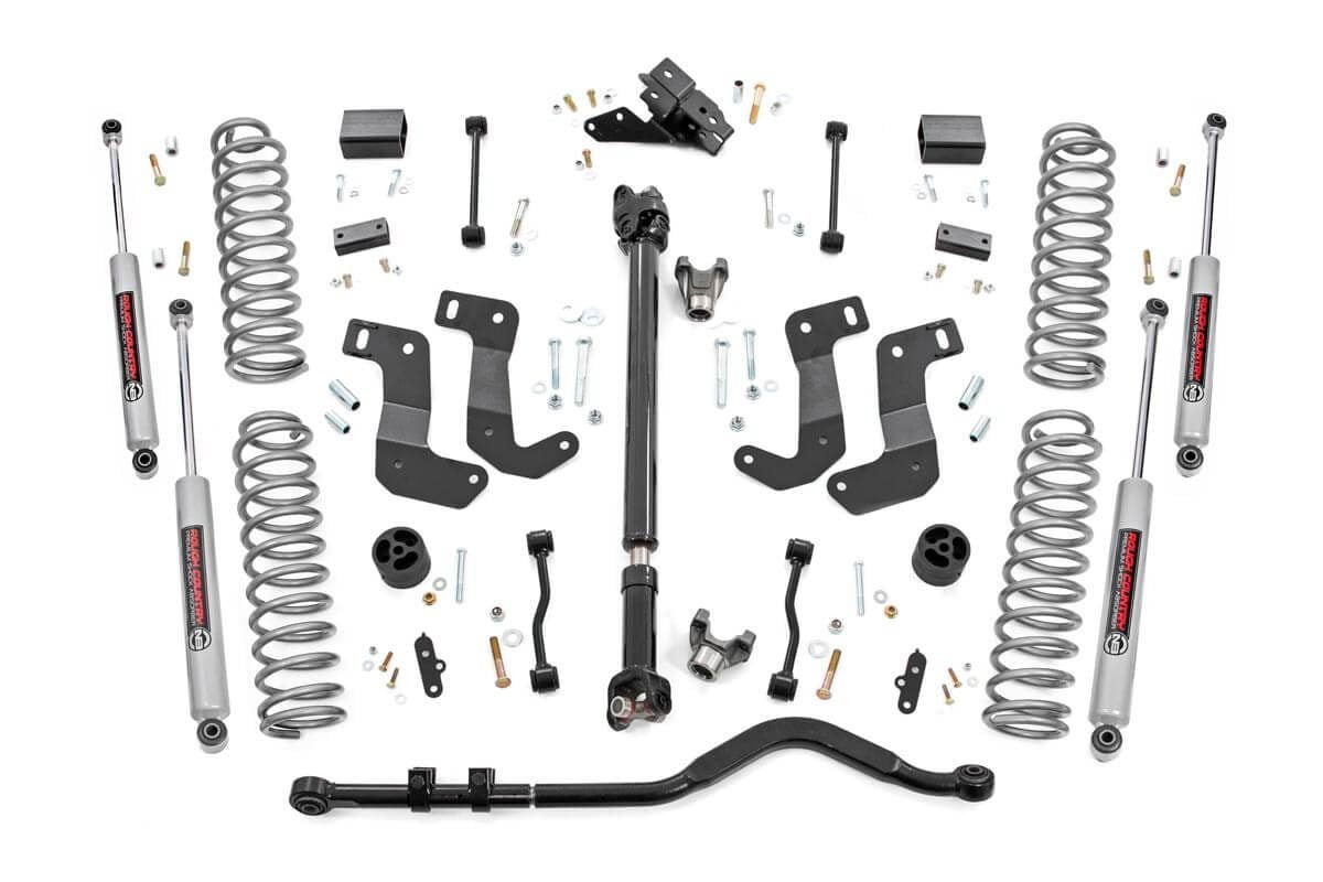 Rough Country - 3.5 Inch Lift Kit - C/A Drop - FR D/S - Jeep Wrangler Unlimited 4WD (24-25) - 94030