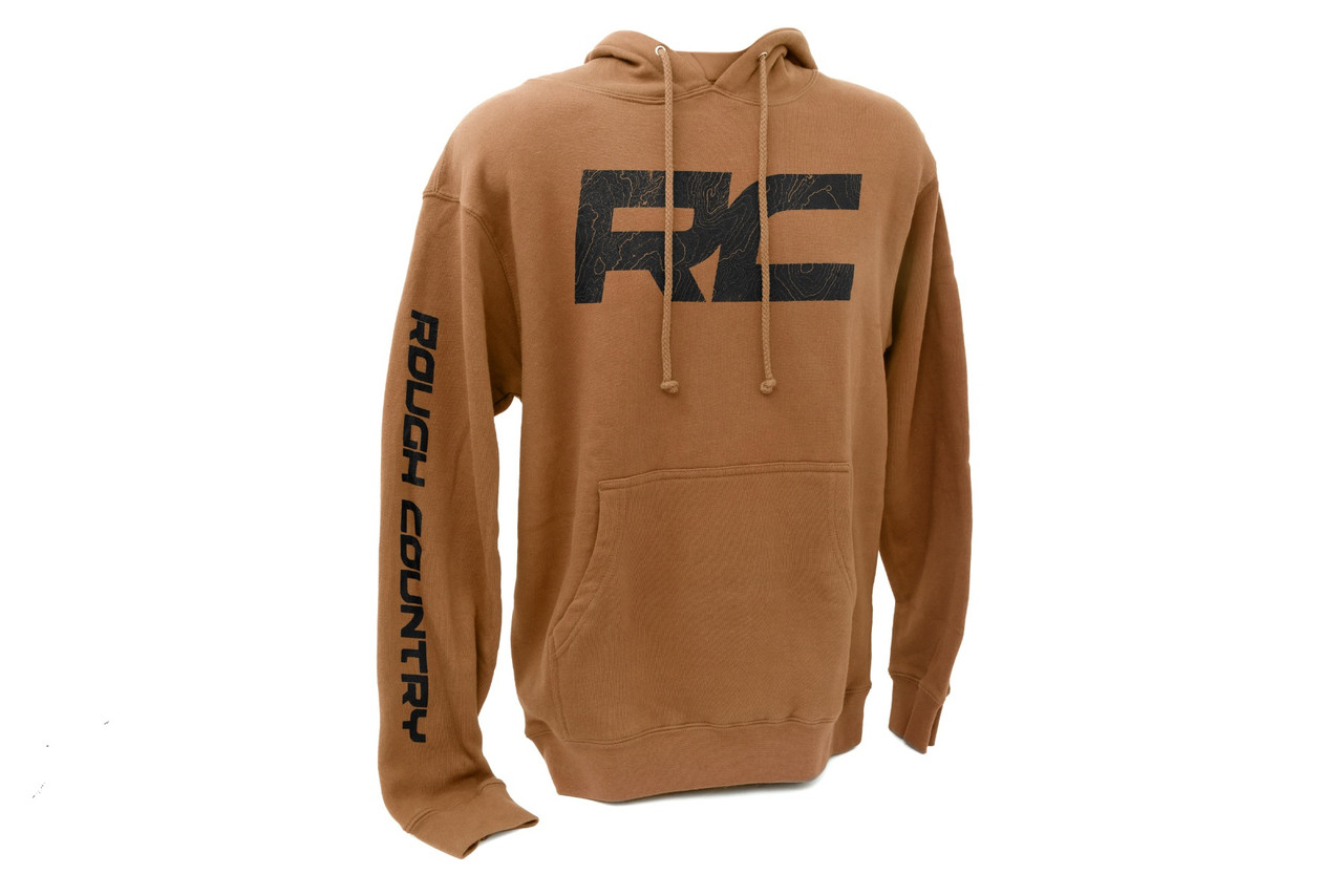 Rough Country - Rough Country Hoodie - RC Topographical Sleeve - Saddle - 2XL - 940952XL
