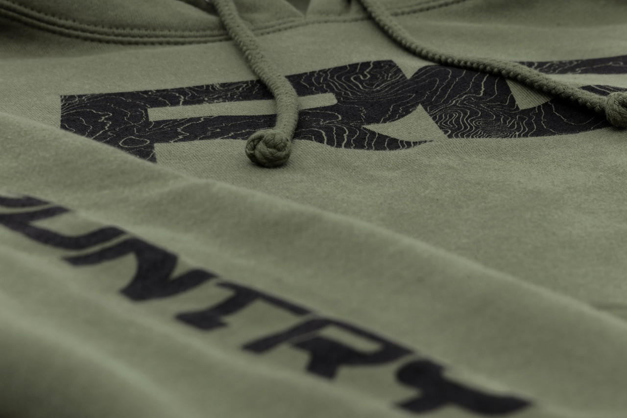 Rough Country - Rough Country Hoodie - RC Topographical Sleeve - Army Green - LG - 94096LG