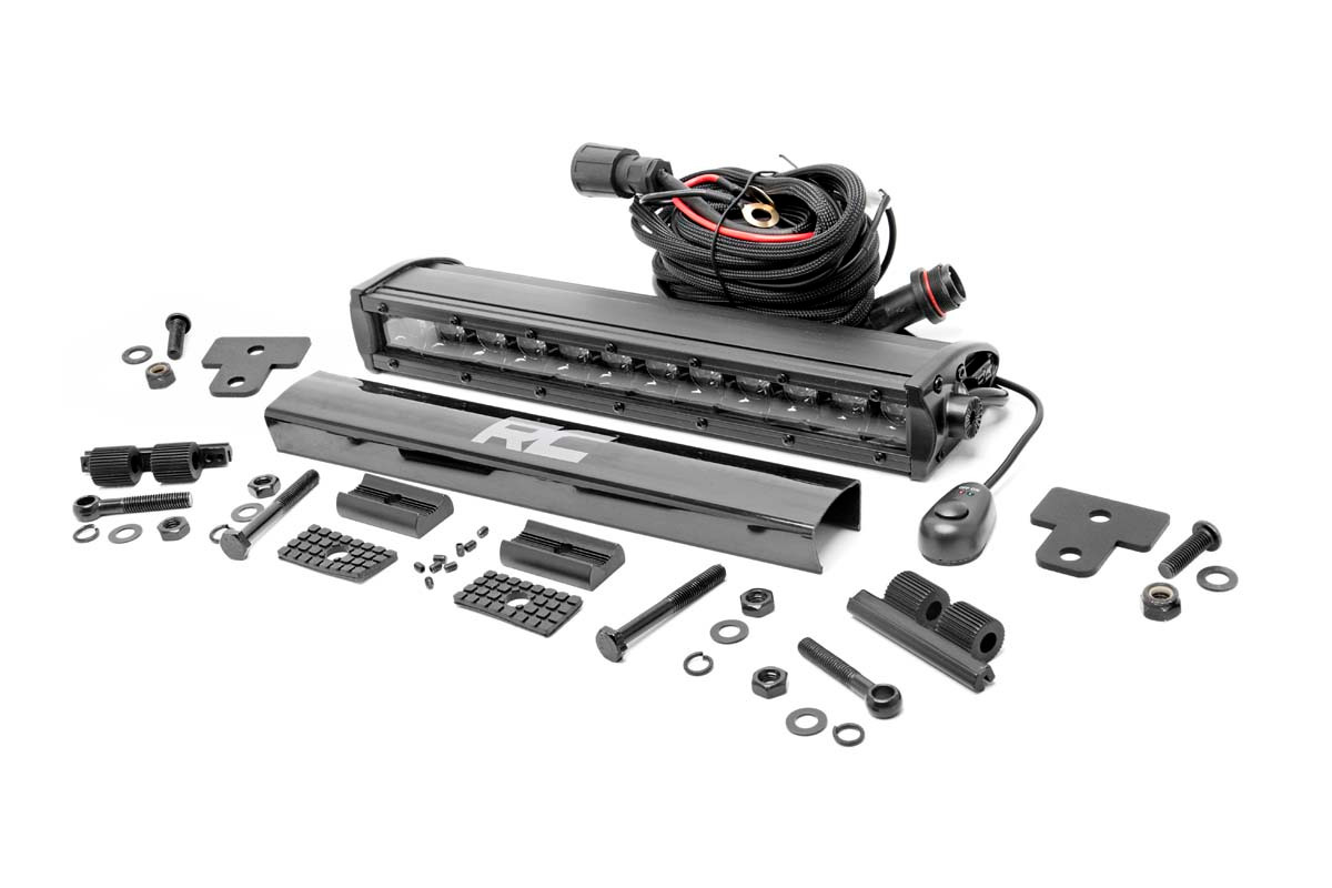 Rough Country - LED Light - Bumper Mount - 12 in. Black Single Row - Can-Am Defender HD 8/HD 9/HD 10 - 97001