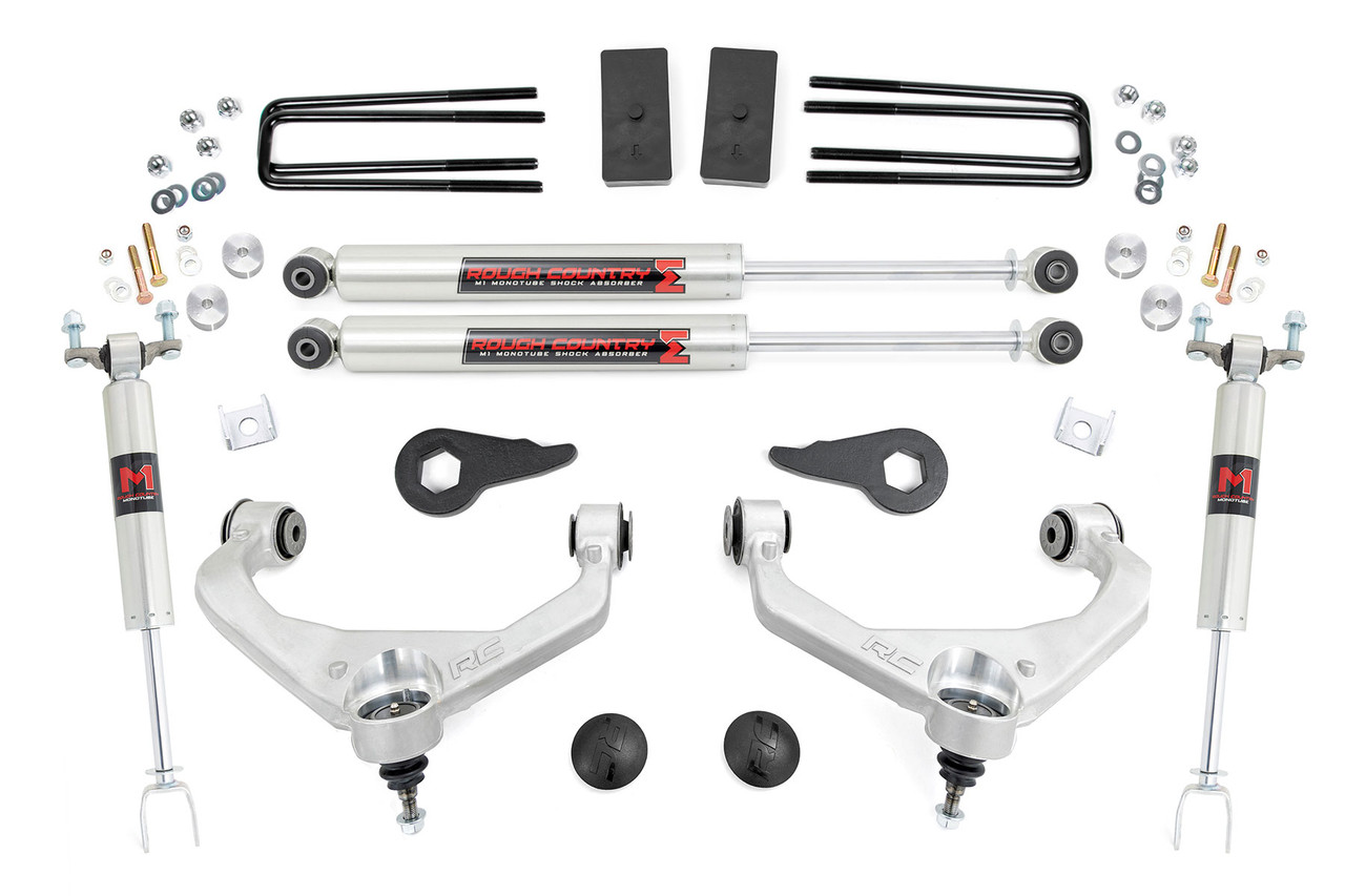 Rough Country - 3.5 Inch Lift Kit - M1 - w/ Overloads - Chevy/GMC 2500HD/3500HD (11-19) - 97540