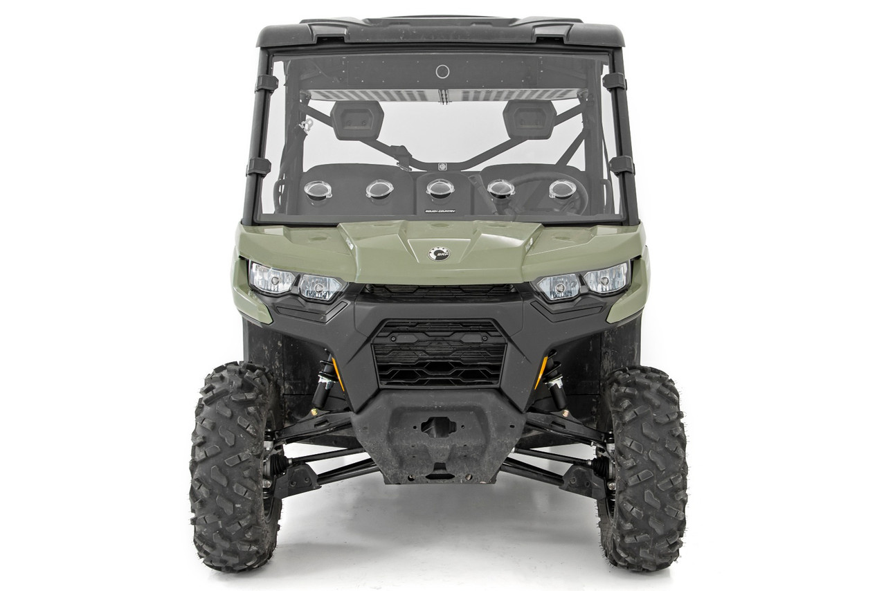 Rough Country - Vented Full Windshield - Scratch Resistant - Can-Am Defender HD 5/HD 8/HD 9/HD 10 - 98262030