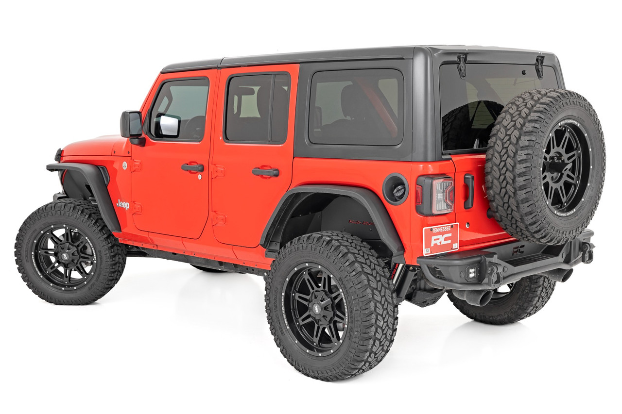 Rough Country - High Clearance LED Flat Fender Flare Kit - UV Treated - Jeep Wrangler JL (18-24) - 99036