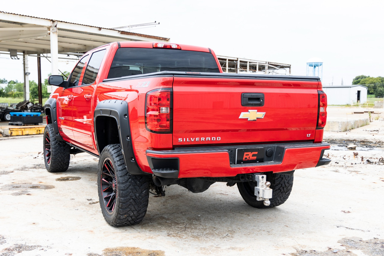 Rough Country - Fender Flares - Defender l 5'9 in. Bed - G7C Red Hot - Chevy Silverado 1500 (14-18 & Classic) - A-C11612-G7C