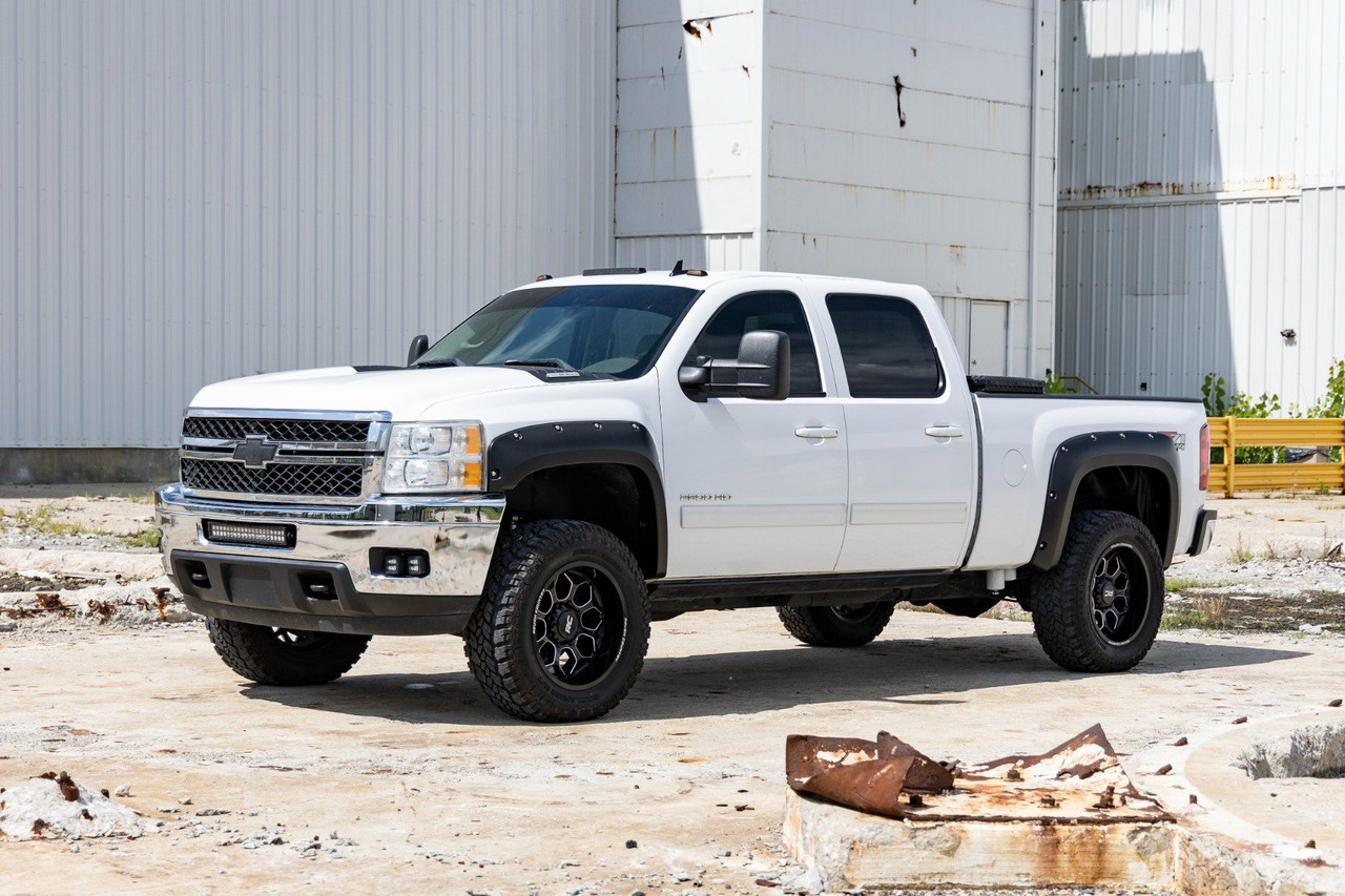 Rough Country - Pocket Fender Flares - 6'7 in. & 8' Bed - 46 Stealth Gray - Chevy Silverado 1500/2500HD/3500HD (07-14) - F-C10714B-46