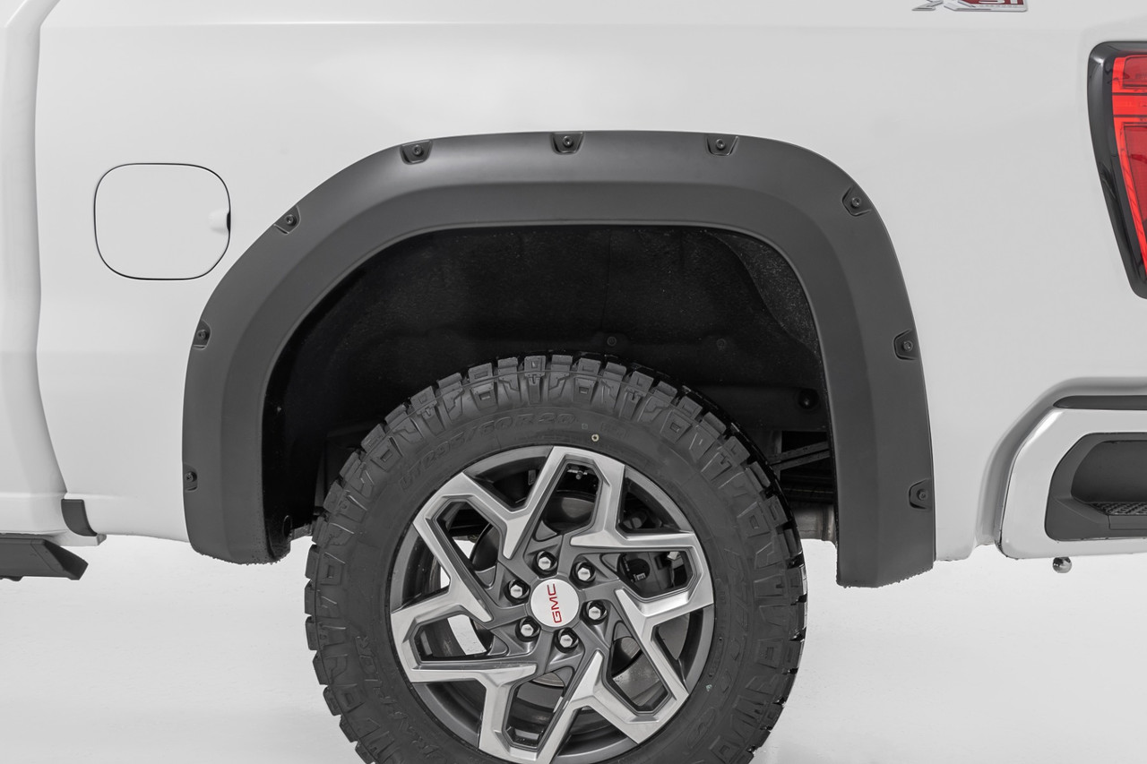 Rough Country - Pocket Fender Flares - GBA Black - GMC Sierra 1500 2WD/4WD (2019-2025 & Classic) - F-C11950A-GBA