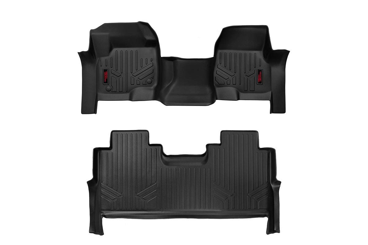 Rough Country - Floor Mats - FR & RR - FR Bench - Ford F-250/F-350 Super Duty 2WD/4WD (17-25) - M-51173