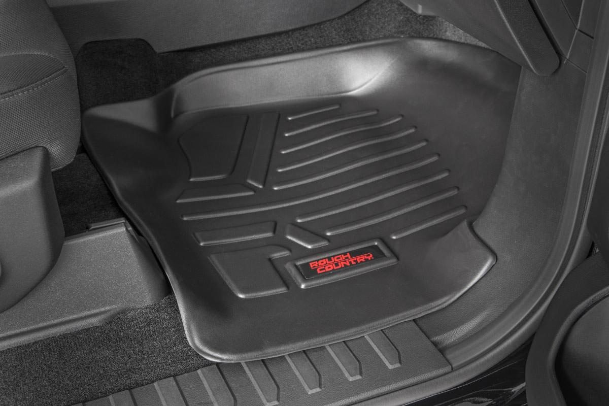 Rough Country - Floor Mats - FR & RR - FR Buckets - Ford F-150 (15-25)/F-150 Lightning (22-25)/Raptor (17-25) - M-51515