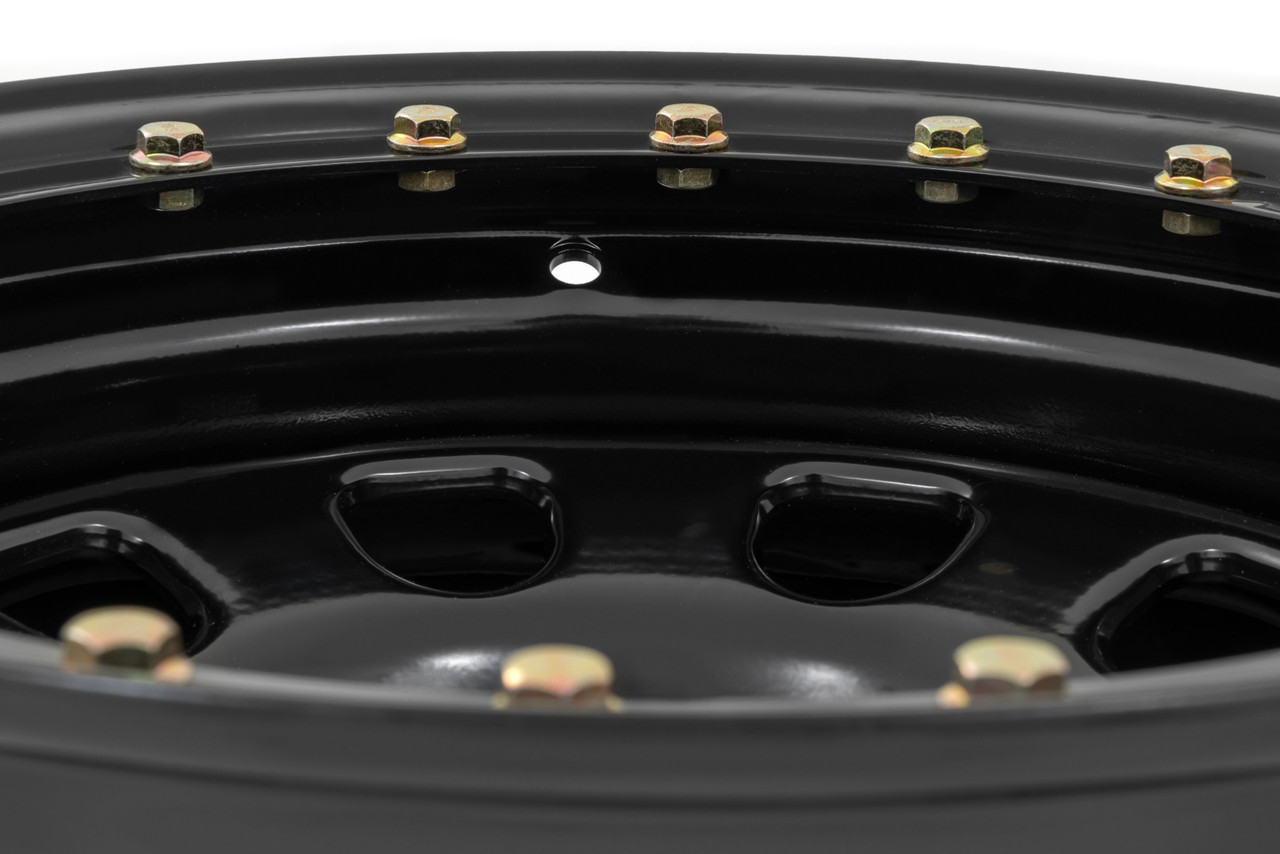 Rough Country - Steel Simulated Beadlock Wheel/Black/15x8/5x4.5/3.30 Bore/-19 - RC158545SL