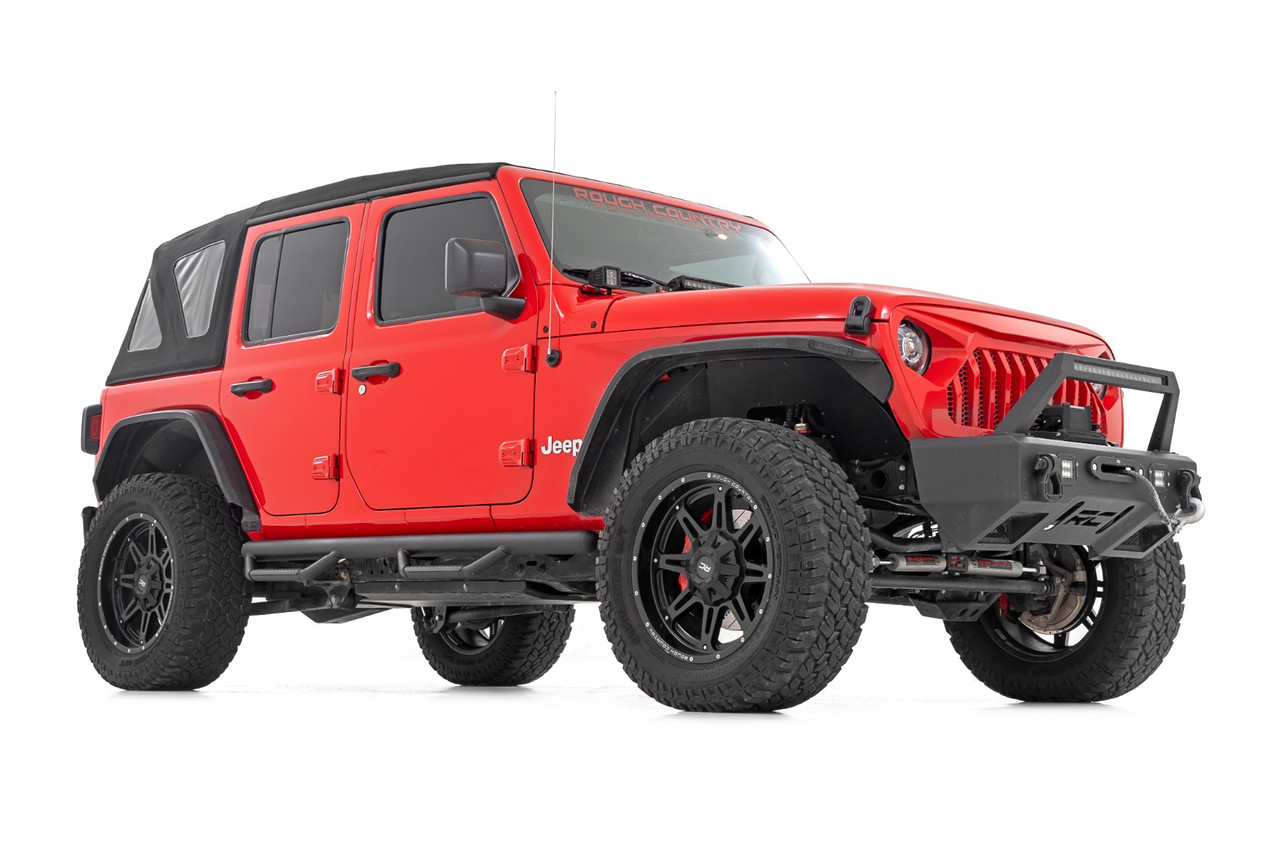 Rough Country - Nerf Steps - Wheel to Wheel - 4 Door - Jeep Wrangler Unlimited 4WD (18-25) - RCJ1866B