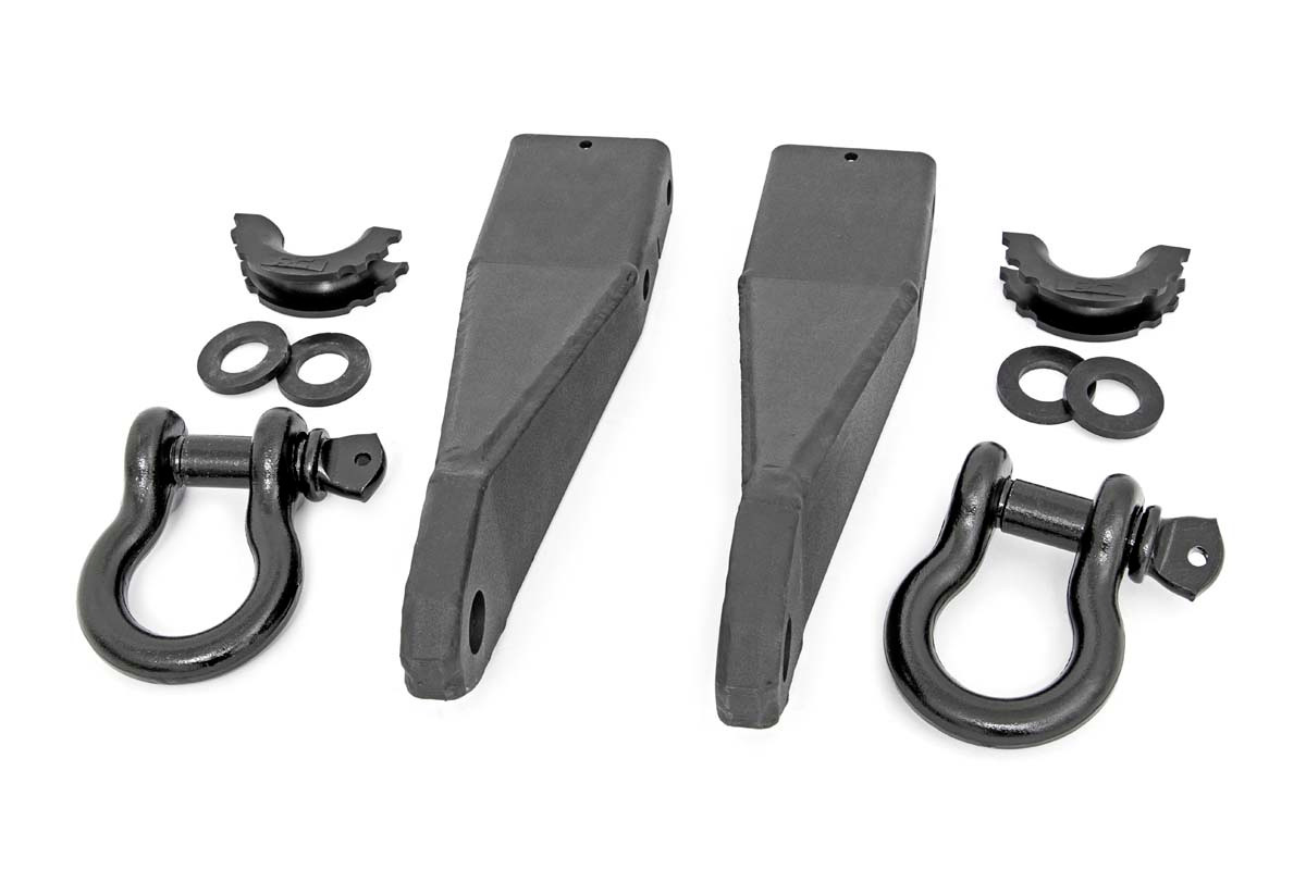 Rough Country - Tow Hook Brackets - D-Ring Combo - GMC Sierra 2500 HD 2WD/4WD (2020-2025) - RS159