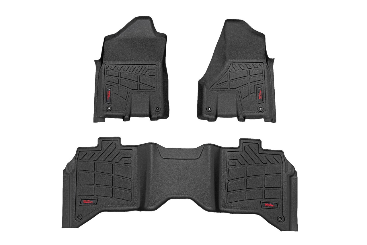Rough Country - Sure-Fit Floor Mats - Front & Rear - Crew - Ram 2500/3500 2WD/4WD (2019-2025) - SM31430
