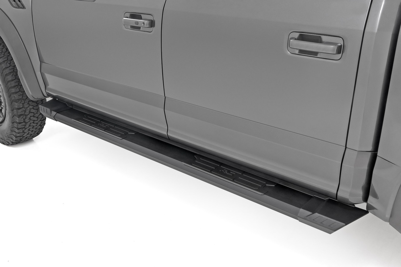 Rough Country - HD2 Aluminum Running Boards - Crew Cab - Ford F-150/Lightning/F-250/F-350/Raptor (15-25) - SRB151791A