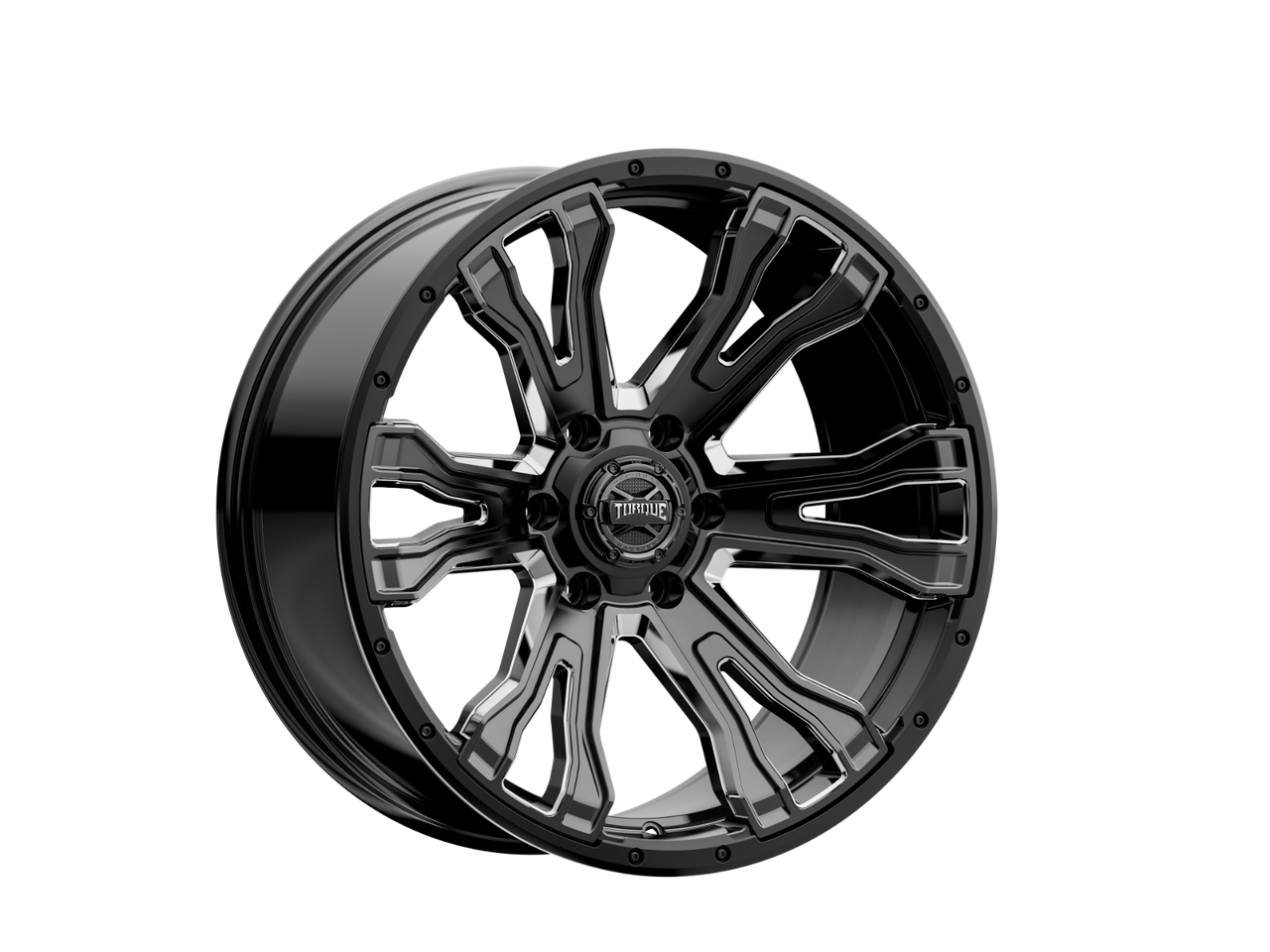 Rough Country - Torque Prime/Gloss Black w/Milled Accent/20x9/6x5.5/-12mm - TW407C-20908413-12