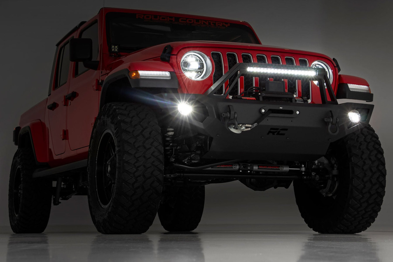 Rough Country - Front Winch Bumper - 9500S - Jeep Gladiator JT/Wrangler JK & JL/Wrangler Unlimited 4WD - 10660 - 10660