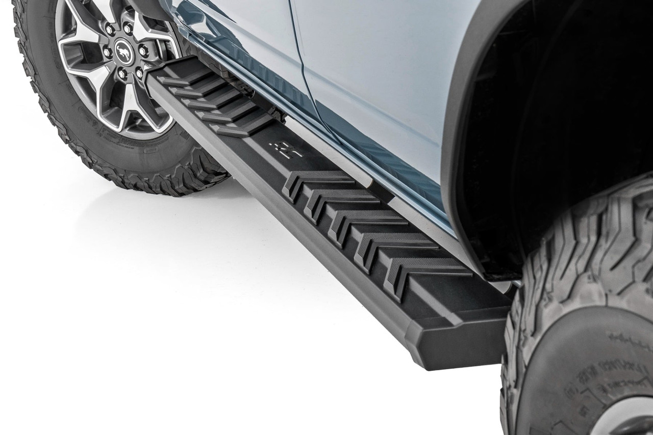 Rough Country - BA2 Running Boards - Side Step Bars - 4-Door - Ford Bronco 4WD (2021-2026) - 41007A - 41007A