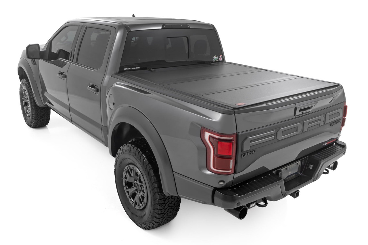 Rough Country - Hard Tri-Fold Flip Up Bed Cover - 6'7" Bed - Ford F-150 2WD/4WD (2021-2026) - 49225650 - 49225650